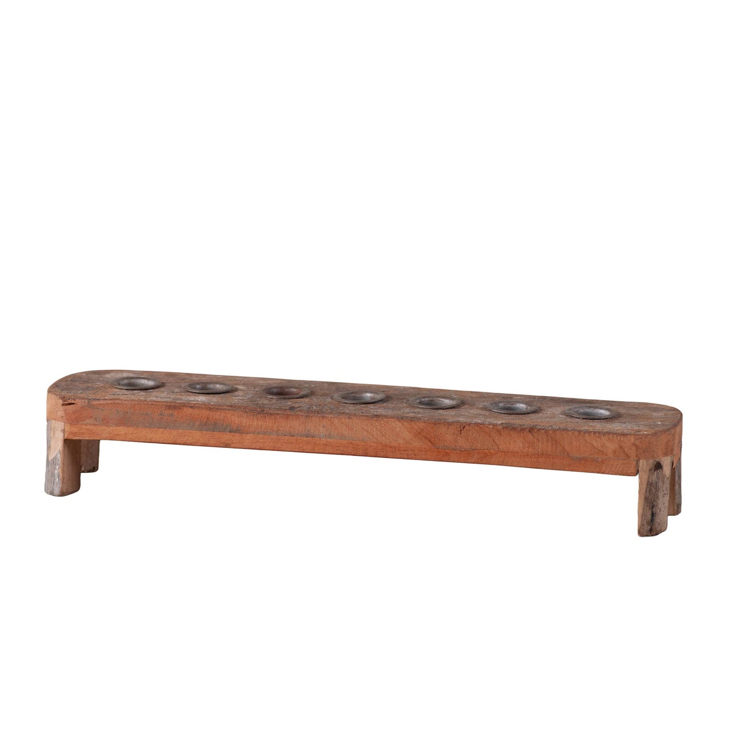 Raised Vintage Wood Seven Candle Centerpiece