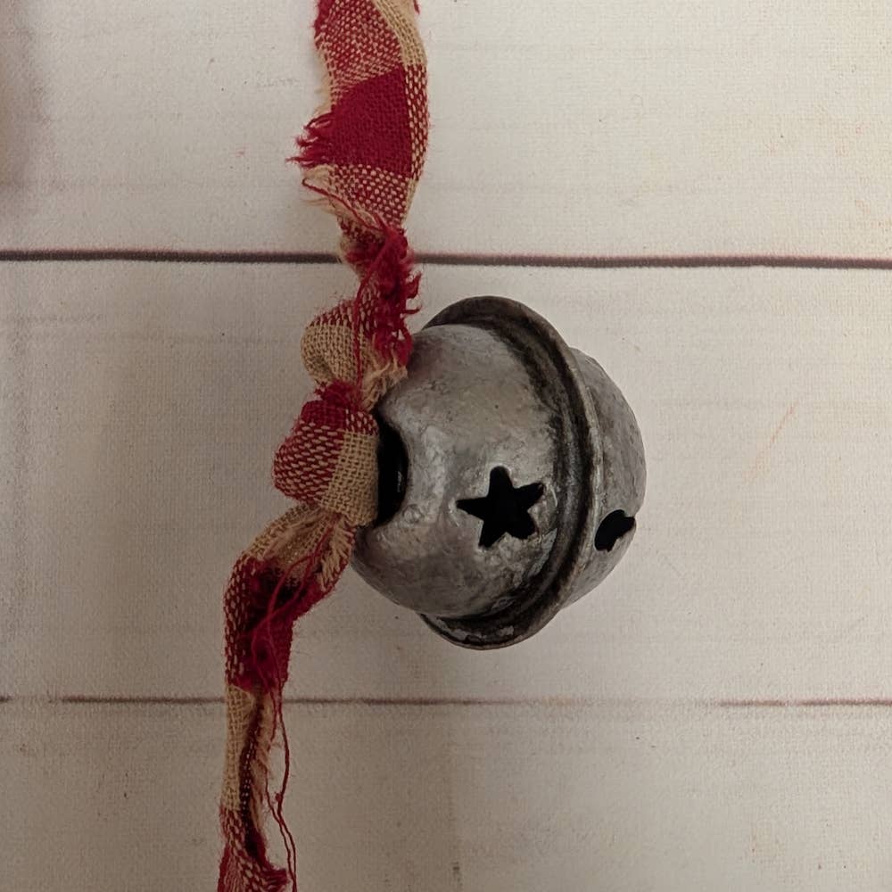 Silver Bells on Homespun Fabric Garland