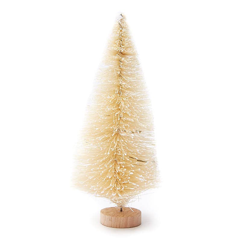 5" Frosted Creamy White Bottle Brush Trees (Bag of 6)