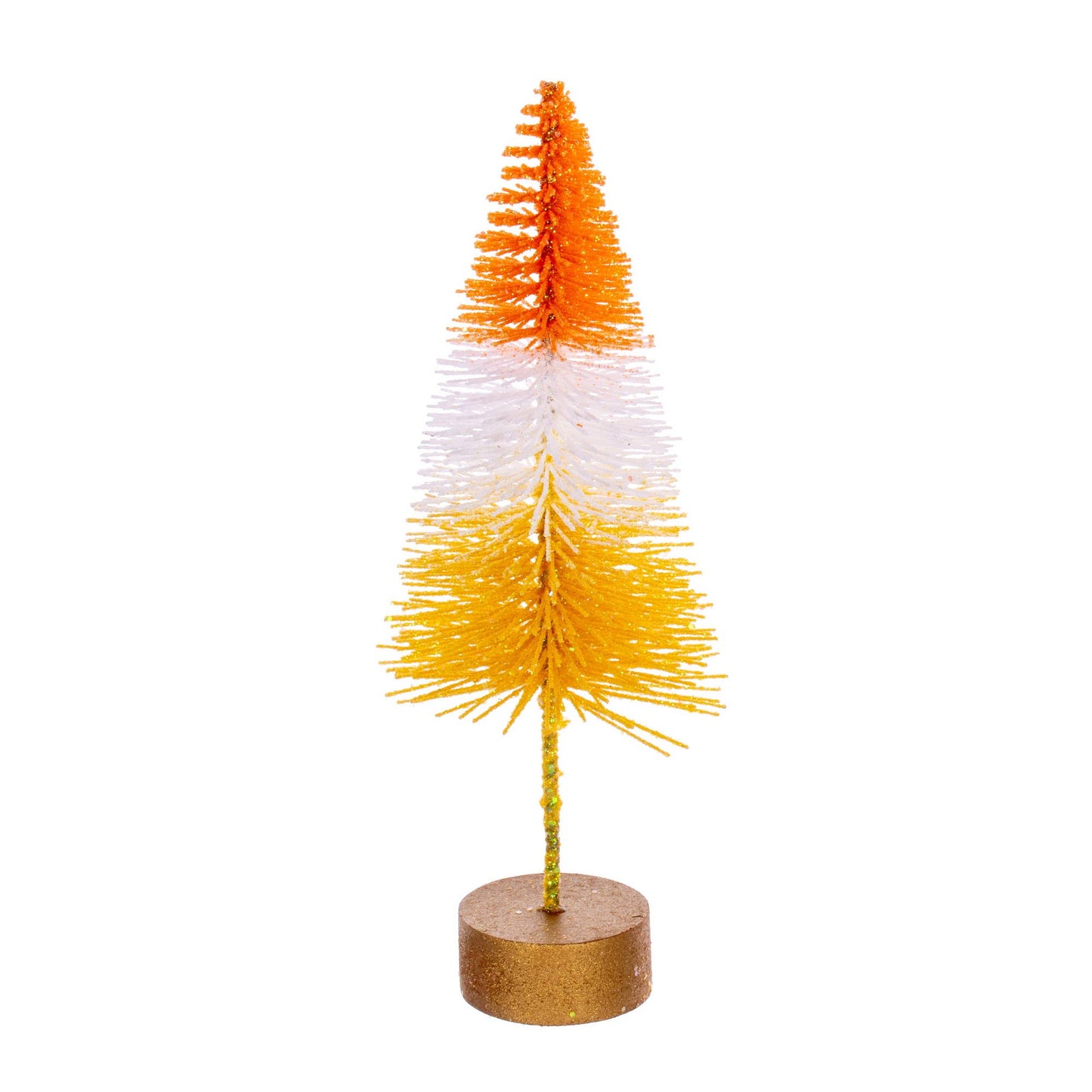 8"-10"-12" Candy Corn Bottle Brush Tree, Set 3.