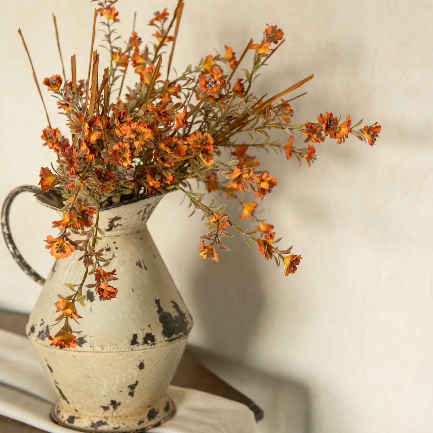 20" Orange Wildflower and Grass Bush