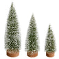 7"-9"-11" Frosted Green Oval Tree 3/Set