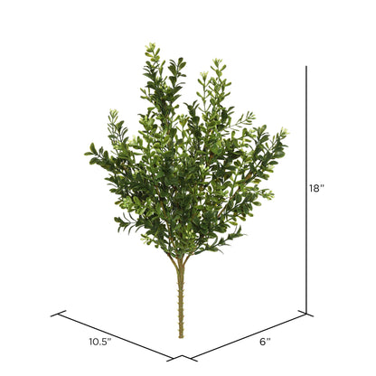 18" Artificial Green Boxwood Bush