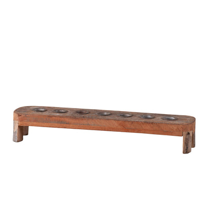 Raised Vintage Wood Seven Candle Centerpiece