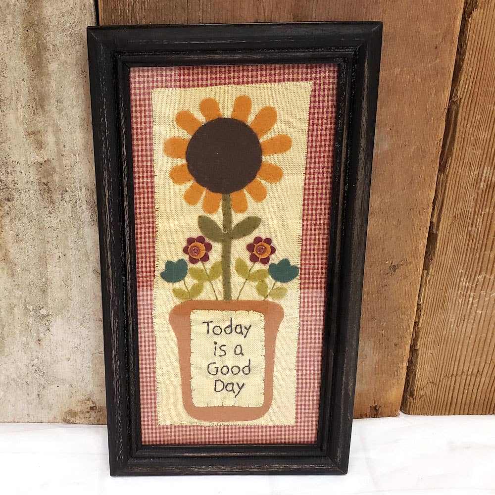 Framed Sunflower Stitchery