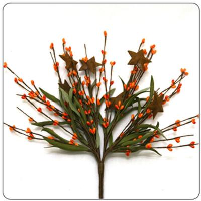 12" Orange Berry Pick W/Rusty Stars