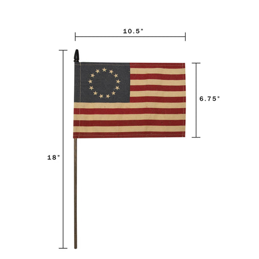 18" Teastained Betsy Ross Flag