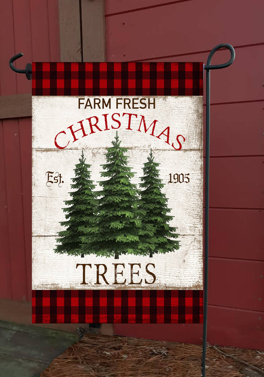 Farm Fresh Christmas Trees Garden Flag