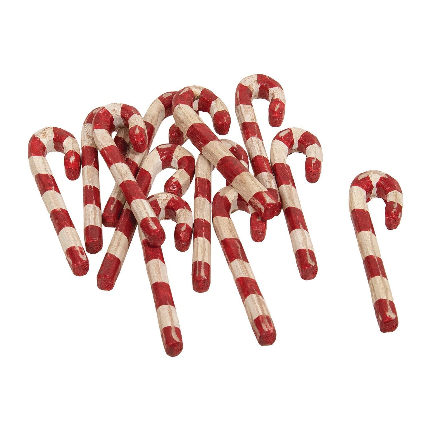 Set of 12 Distressed Candy Canes