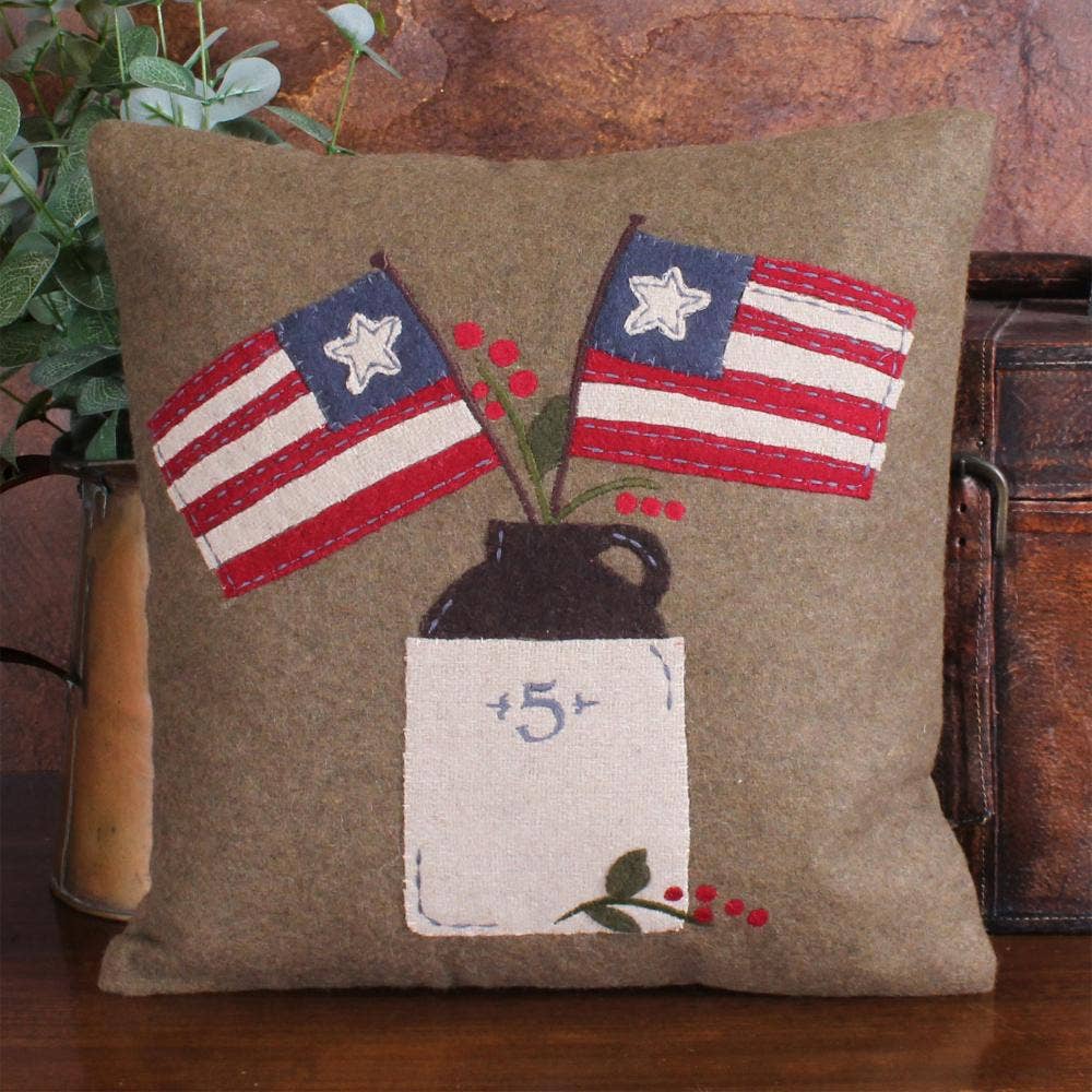 Flag Day Wool Felt Pillow