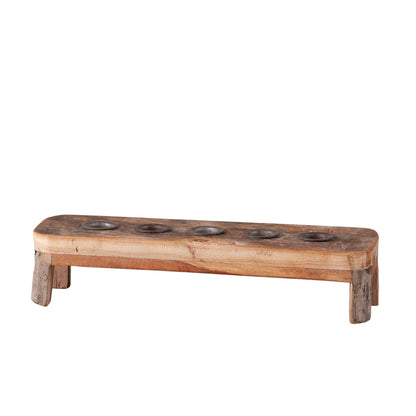 Raised Vintage Wood Five Candle Centerpiece