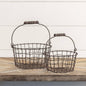 Set of 2 Wire Baskets With Handles