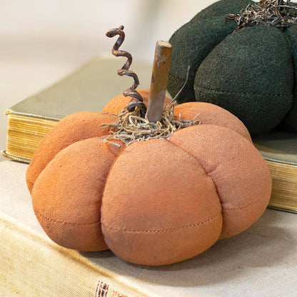 Orange Distressed Fabric Pumpkin