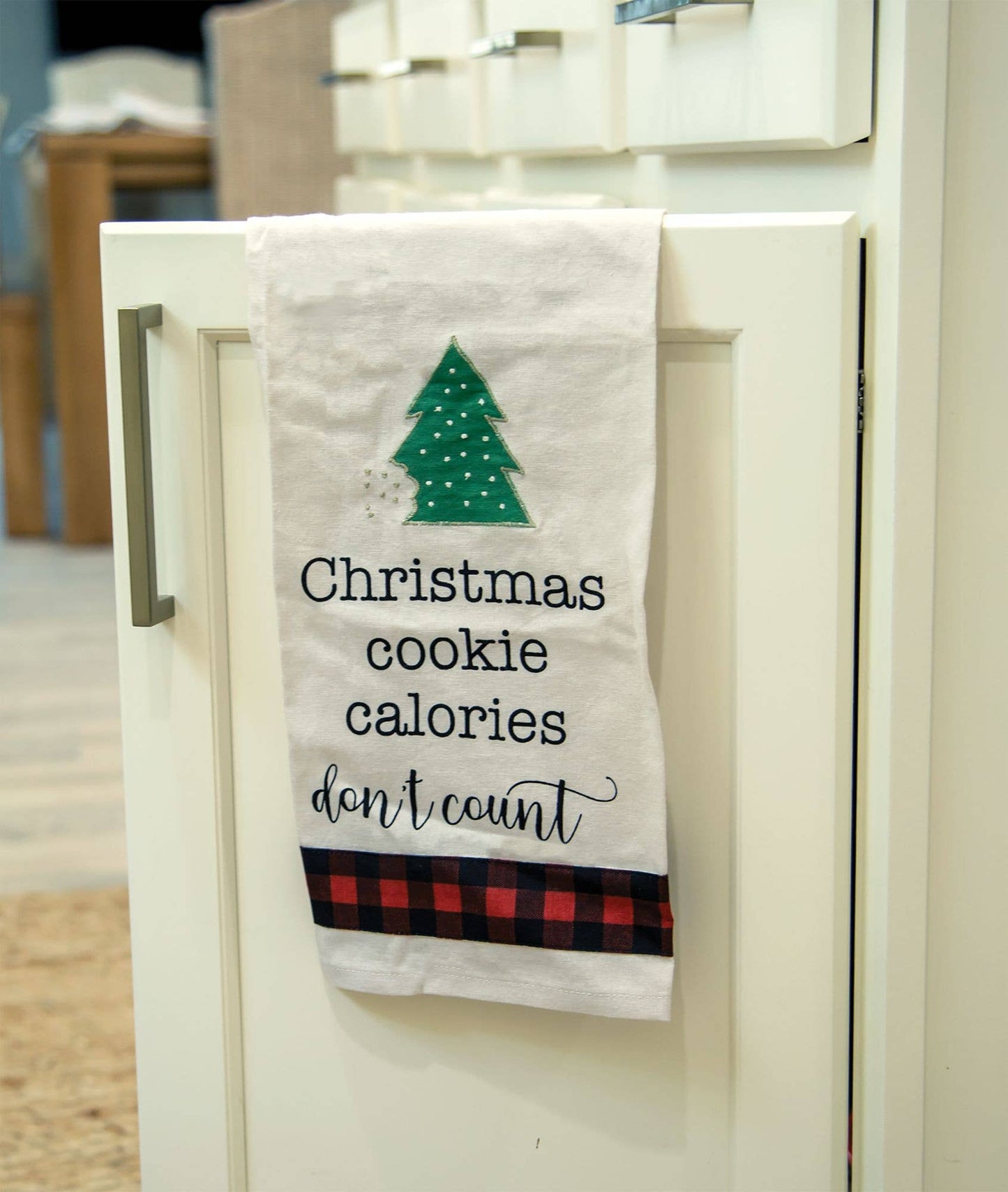 Christmas Cookie Calories Don't Count Dish Towel