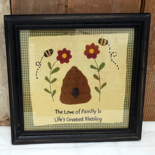 "The Love Of Family" Framed Stitchery