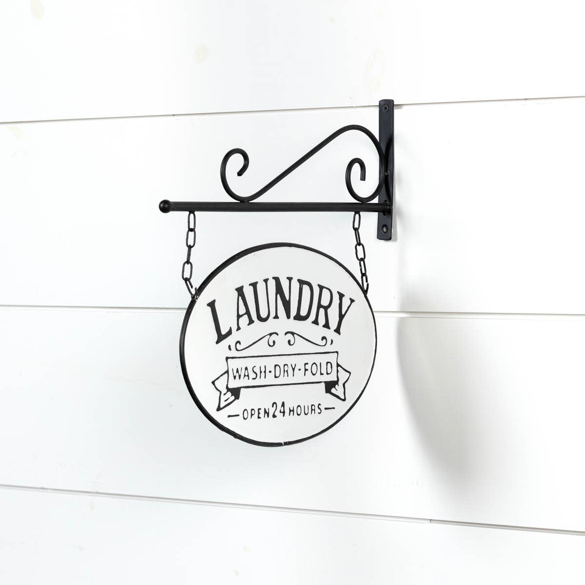Hanging Laundry Sign With Bracket