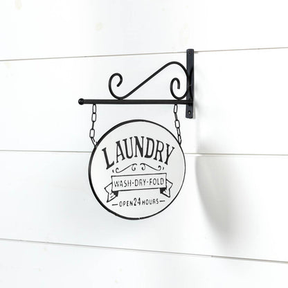 Hanging Laundry Sign With Bracket