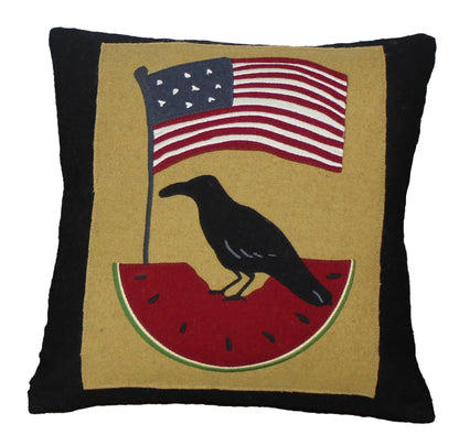 Flag Crow Pillow
