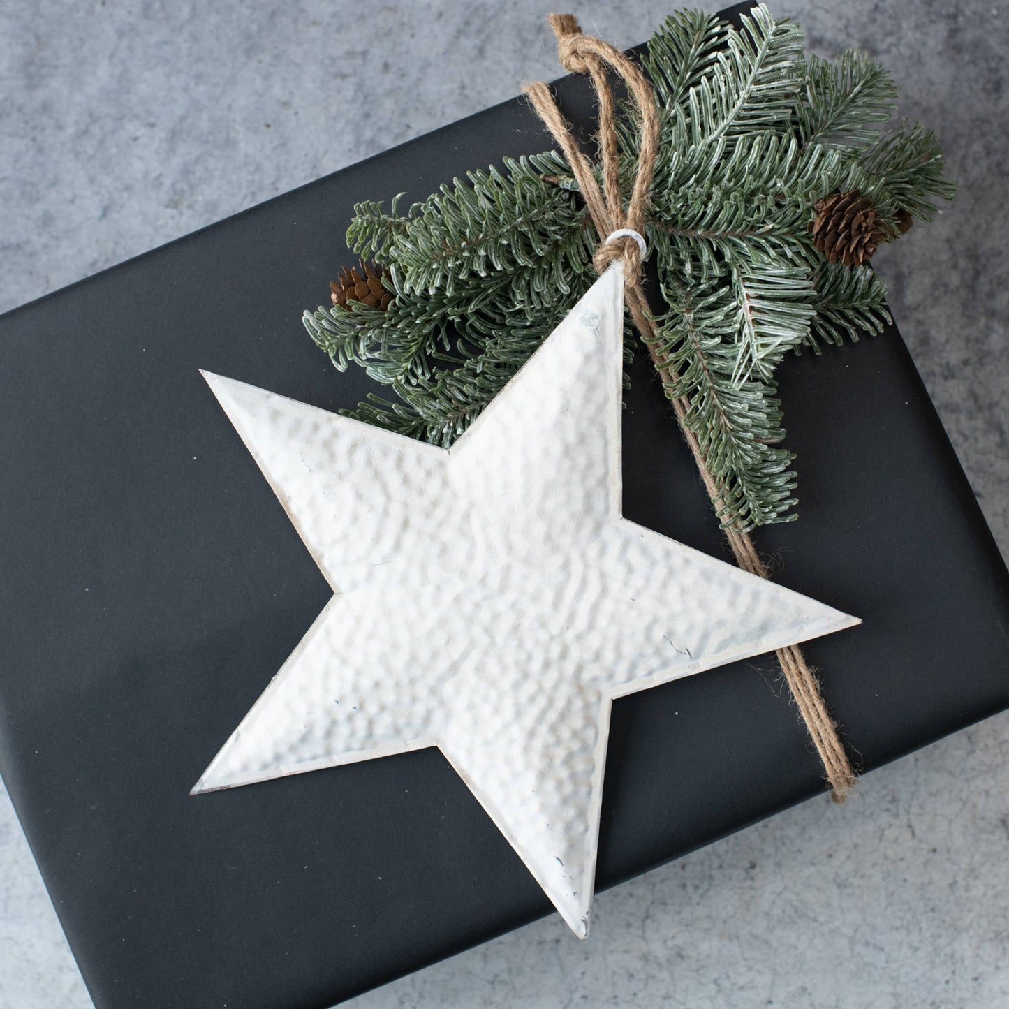 10.5" White Metal Star Ornament