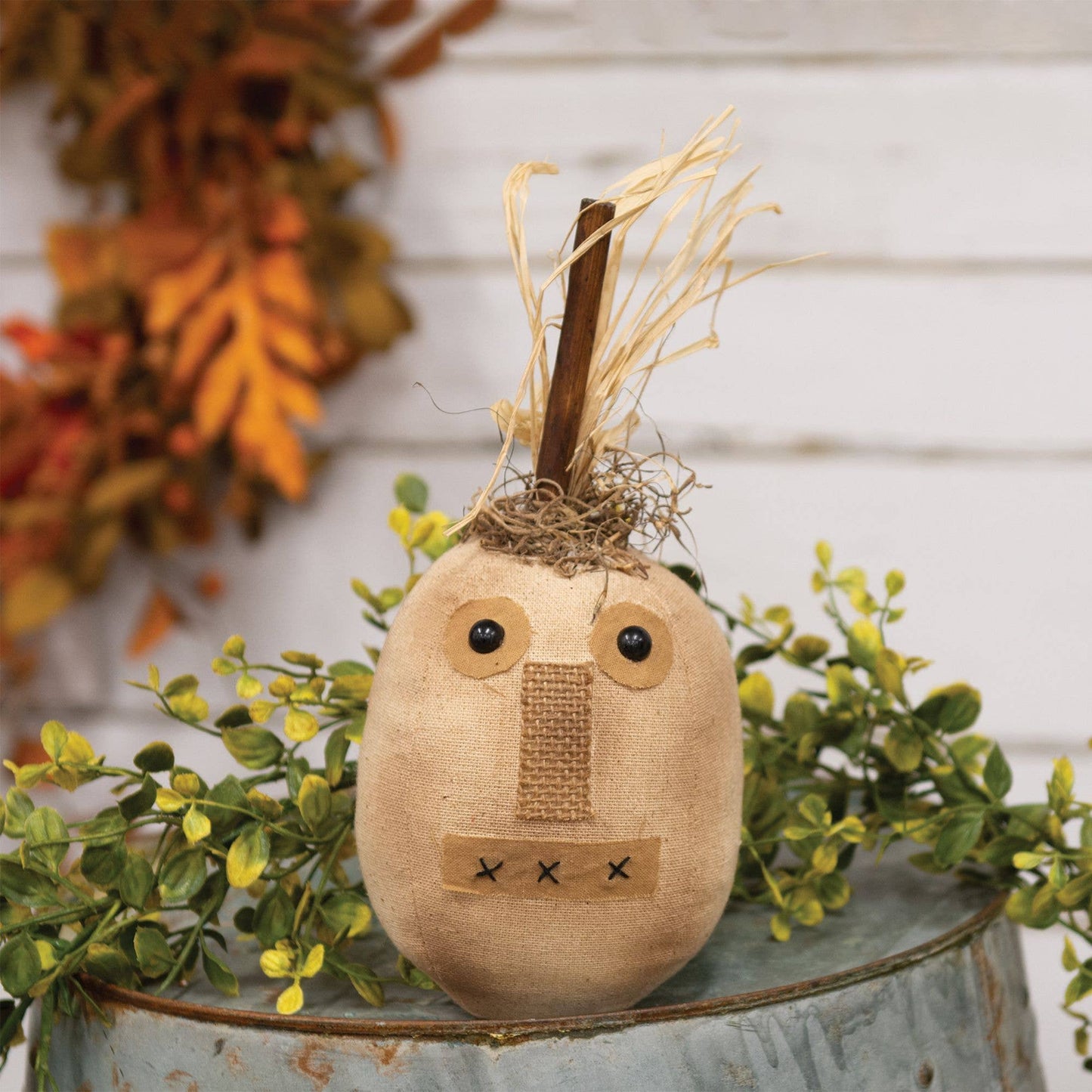 Primitive Cream Pumpkin Doll Face