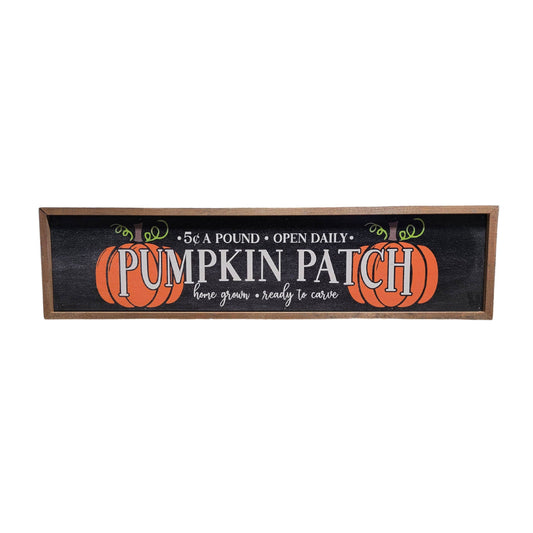 24x6 Pumpkin Patch Black Sign