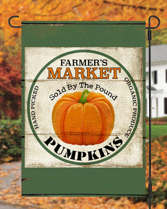 Farmer's Market Pumpkins Garden Flag