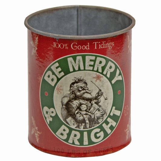 "Be Merry and Bright" Metal Can