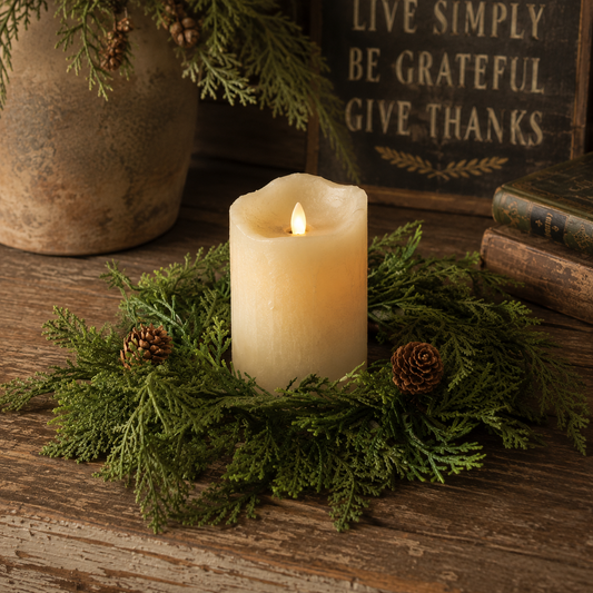Cedar & Pinecone Candle Ring