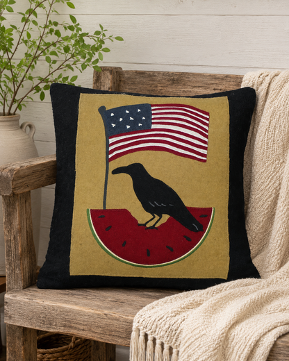 Flag Crow Pillow