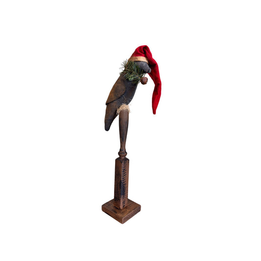 19" Christmas Crow On Stand crafted by "Dawn's Attic Treasures"