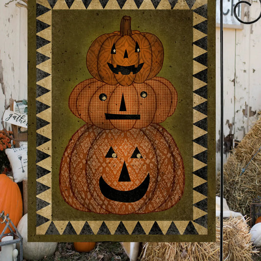 Pumpkin Stack Garden Flag