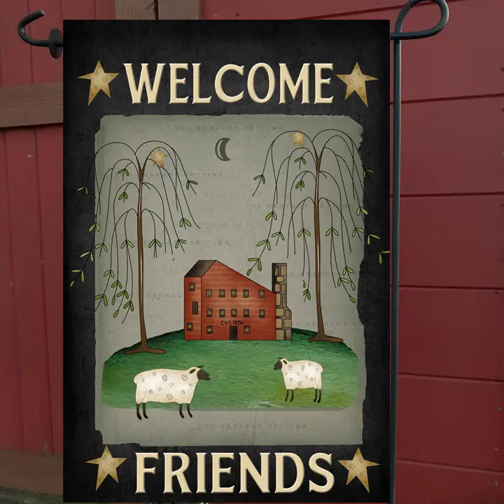 Welcome Friends Garden Flag