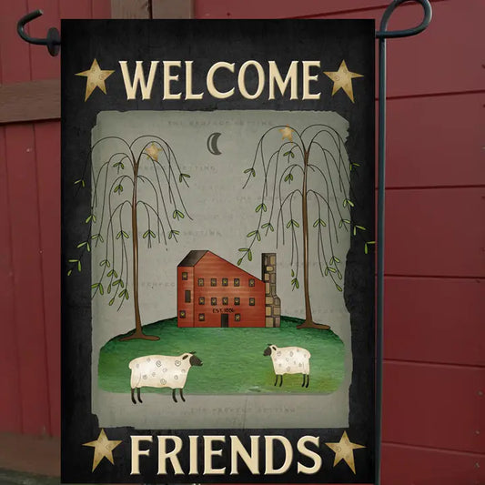 Welcome Friends Garden Flag