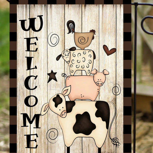 Farm Yard Welcome Garden Flag