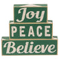 "Joy, Peace, Believe" Wooden Block Set