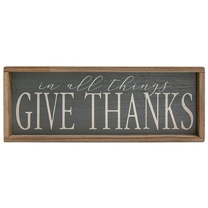 "In All Things Give Thanks" Sign