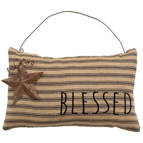 "Blessed" Primitive Pillow Ornament