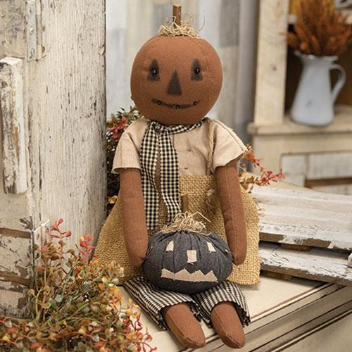Pumpkin Girl W/Black Jack-O-Lantern