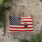 Primitive Flag W/Rusty Bell Ornament
