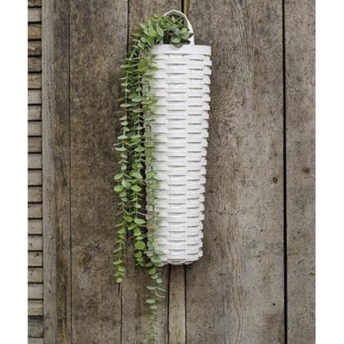 18" Whitewashed Long John Wall Basket