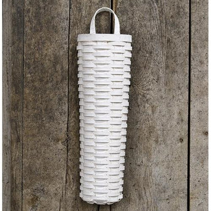 18" Whitewashed Long John Wall Basket