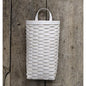 14" Whitewashed Half Moon Basket