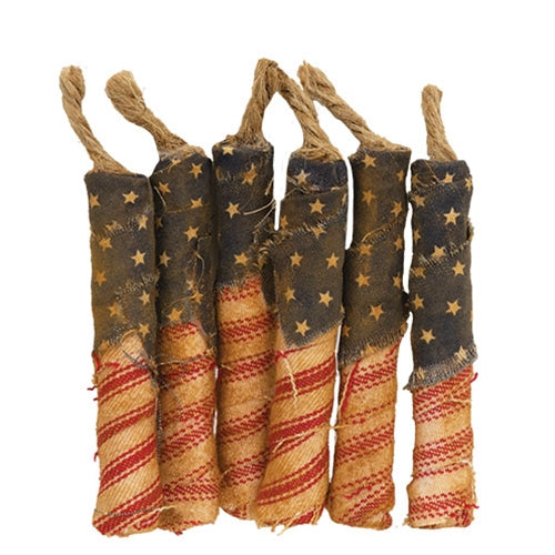 Primitive Grungy Firecracker Bowl Fillers (Set of 6)