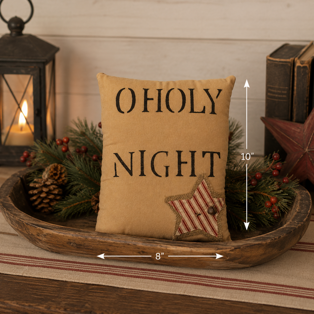 "O Holy Night" Star Decorative Pillow