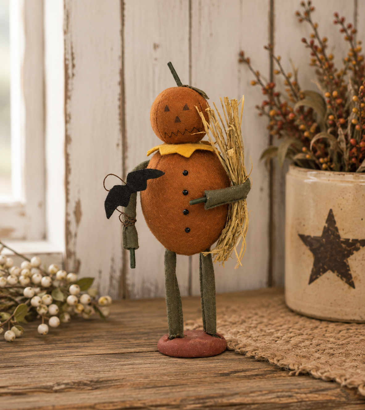 Pumpkin Man With Bat