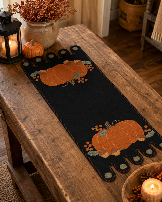Pumpkin & Acorns Table Runner