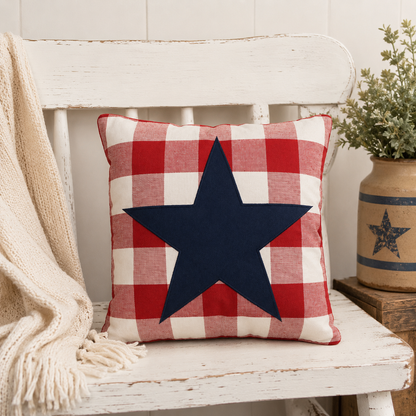 14" Americana Star Throw Pillow