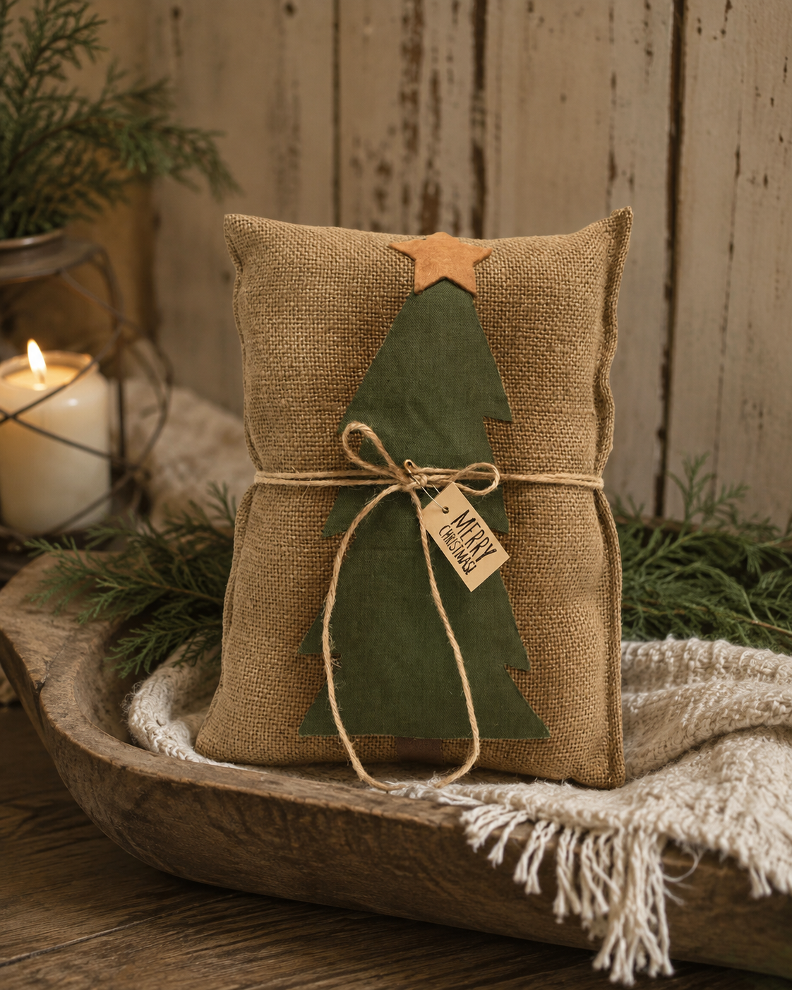 Merry Christmas Tree Decorative Pillow