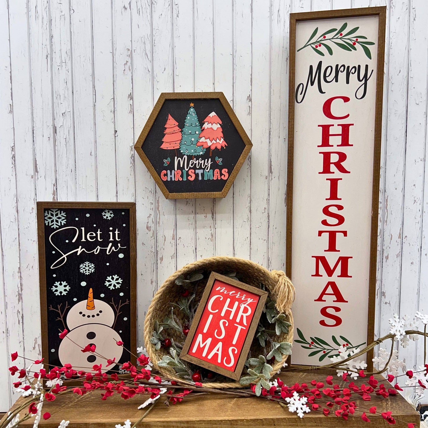 6X4 Merry Christmas Wall Accent Sign