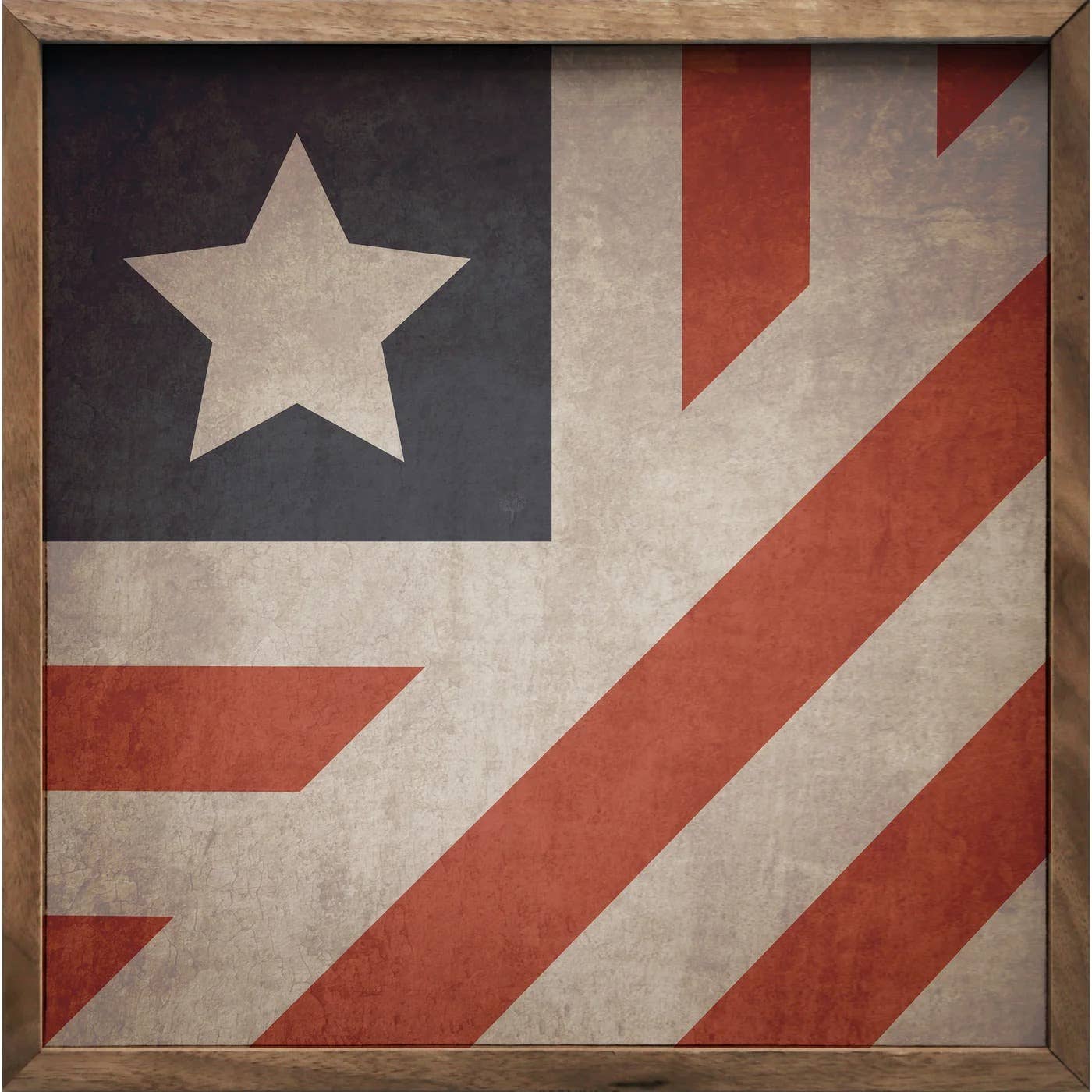 4"x4" American Flag Quilt - Framed
